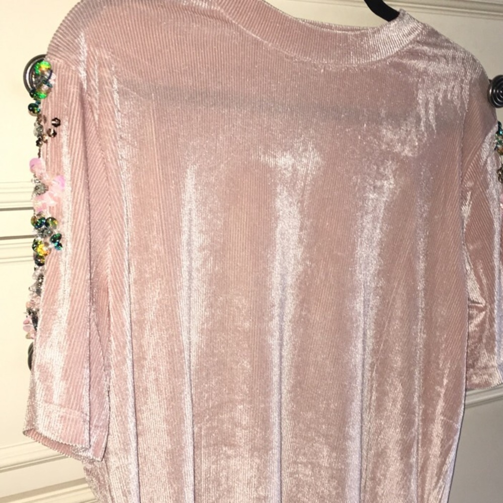 Great Condition! Light Pink Velvet Top- never worn