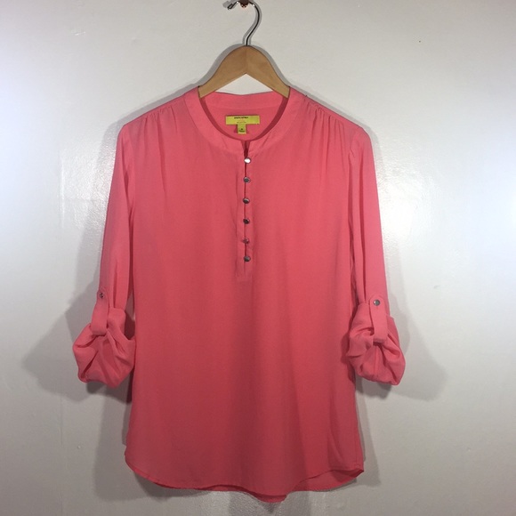 Banana Republic Milly Collection Tops - 💋4/$25 || Milly for BR 100% Silk coral shirt