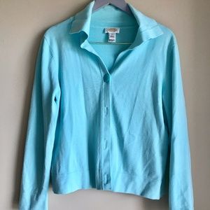 Talbots Light Blue Collared Cardigan