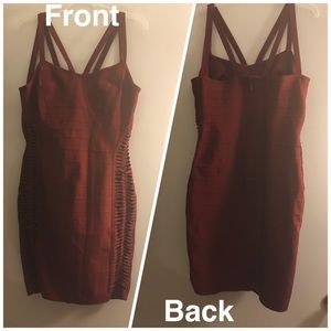 Brick Red Bandage dress w/ side cutouts.