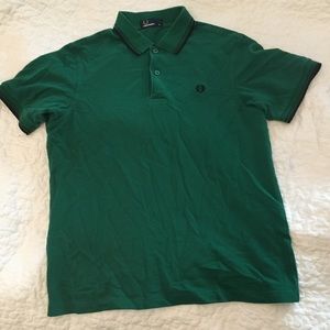 Men's Fred Perry green tipped polo