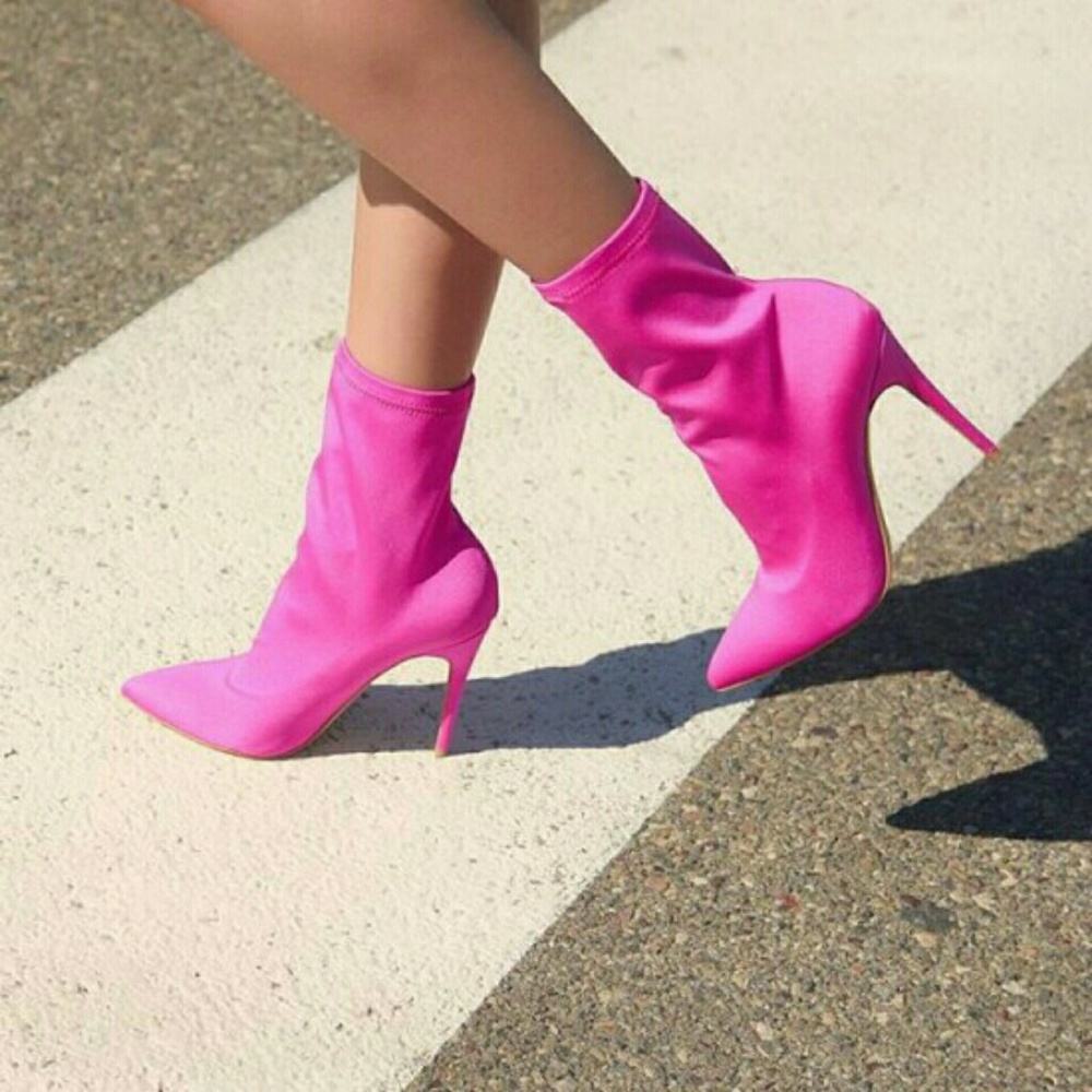 Hot Pink Stiletto Booties! Size 9.5 - Picture 5 of 5