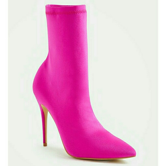 Hot Pink Stiletto Booties! Size 9.5 - Picture 2 of 5