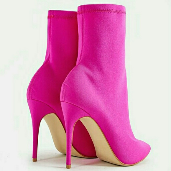 Hot Pink Stiletto Booties! Size 9.5 - Picture 3 of 5