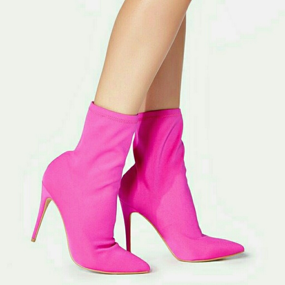 Hot Pink Stiletto Booties! Size 9.5 - Picture 4 of 5