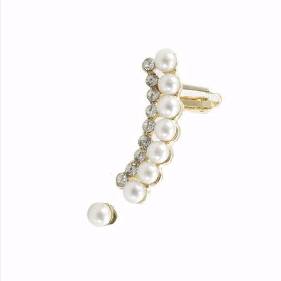 NEW Pearl Stud Crystal Ear Crawler T&J - Picture 3 of 6