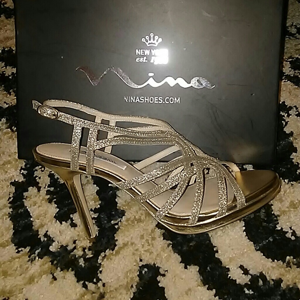 Nina gold dress heels