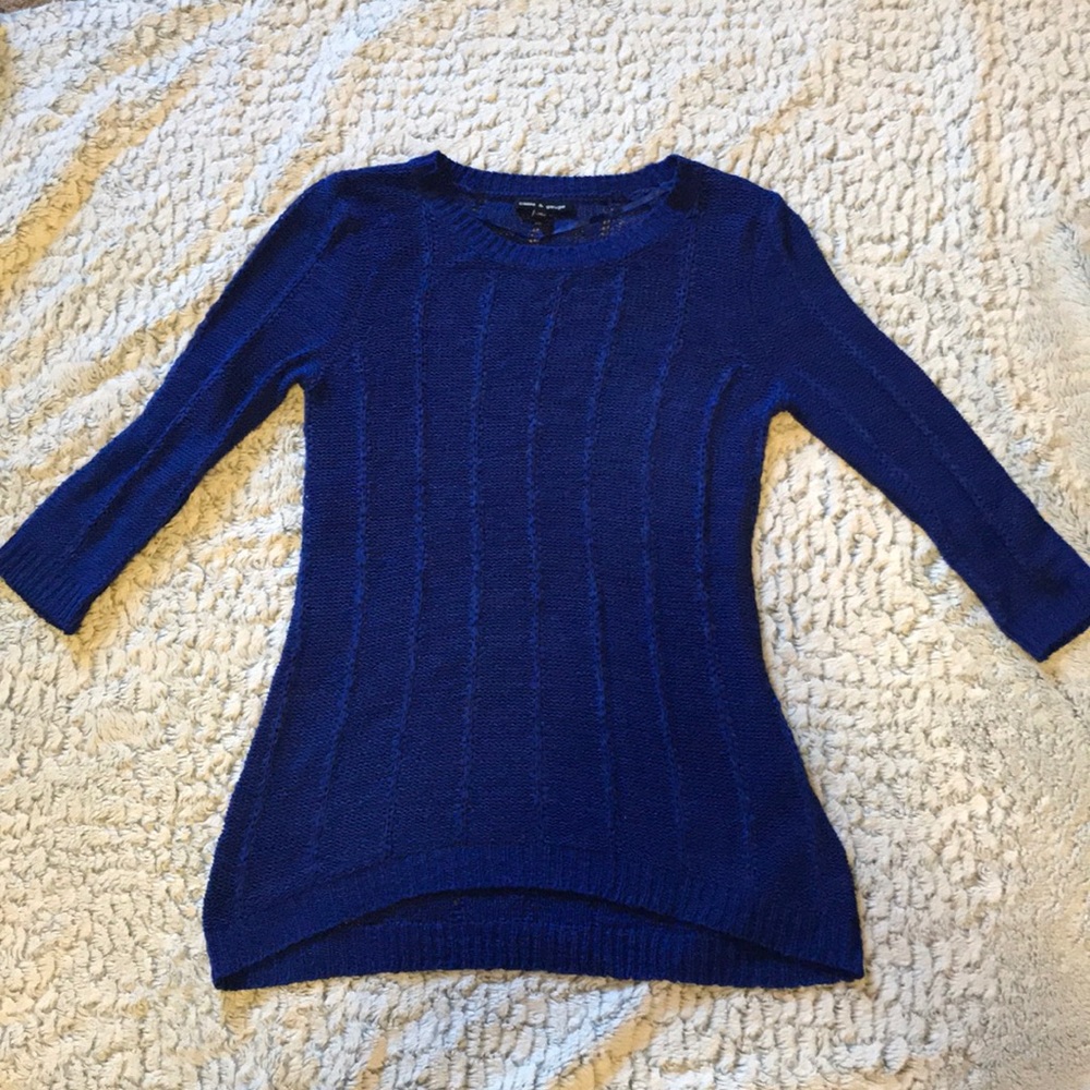 cable & gauge 3/4 sleeve sweater- size Medium