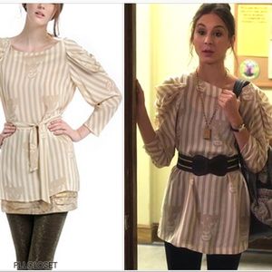 Foley & Carinna black/grey silk tunic- SEEN ON PLL