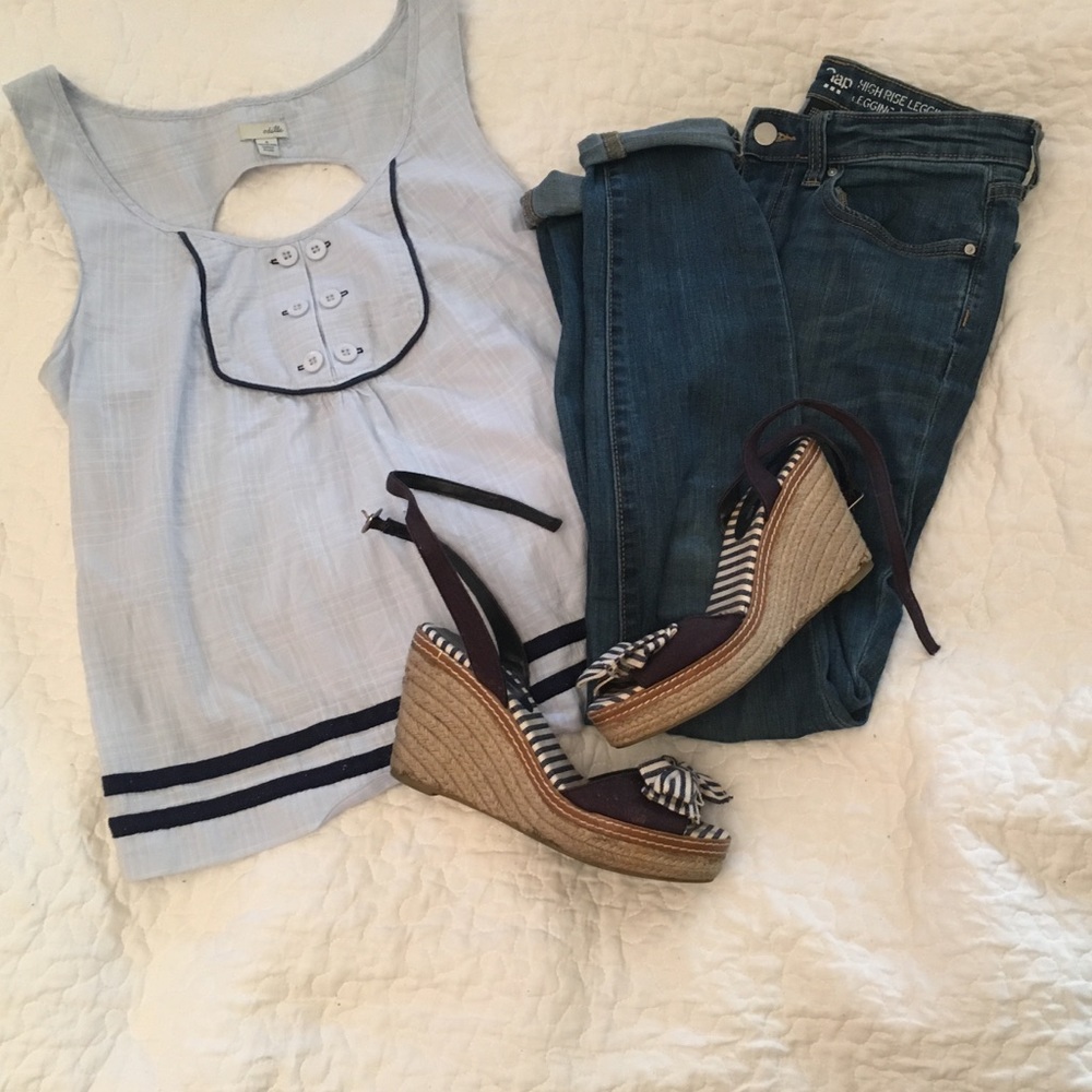 Women's nautical open back tank