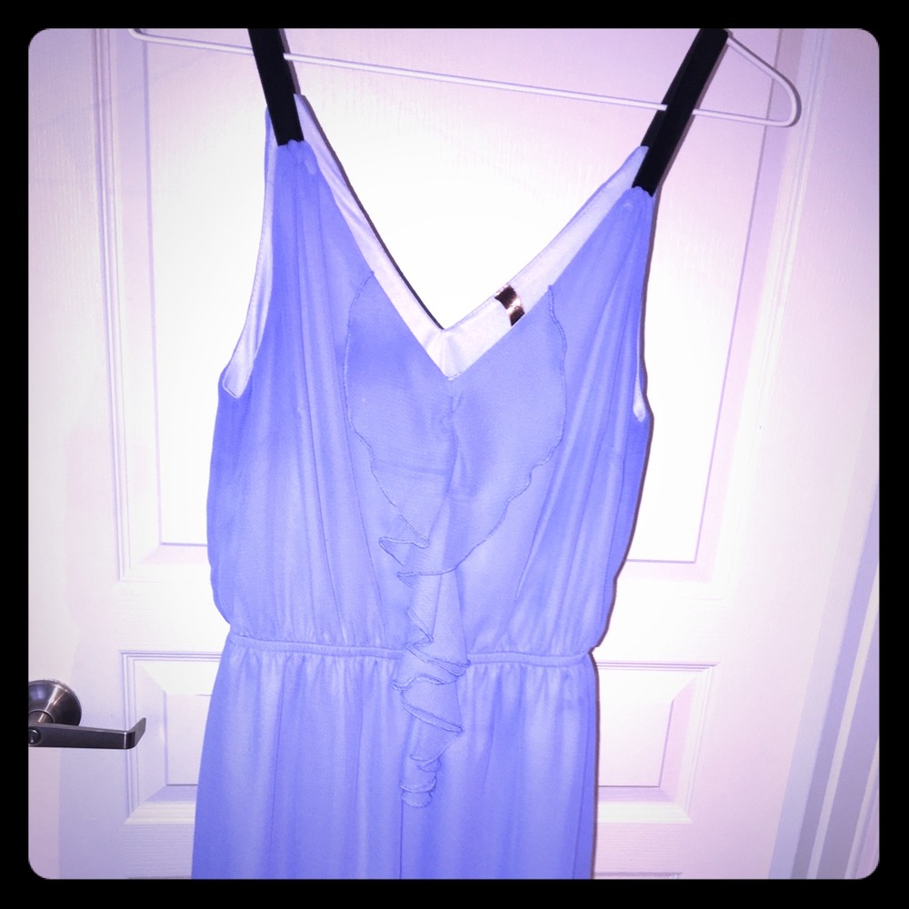 Purple ruffle party dress