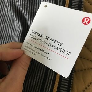 lululemon Vinyasa Scarf *striped + gold zipper