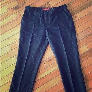 Anthropologie cropped ankle pants black metallic