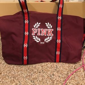 PINK by Victorias secret burgundy duffle bag nwt
