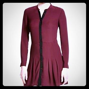 ISO - The Kooples Burgandy Pleated Shirt Dress