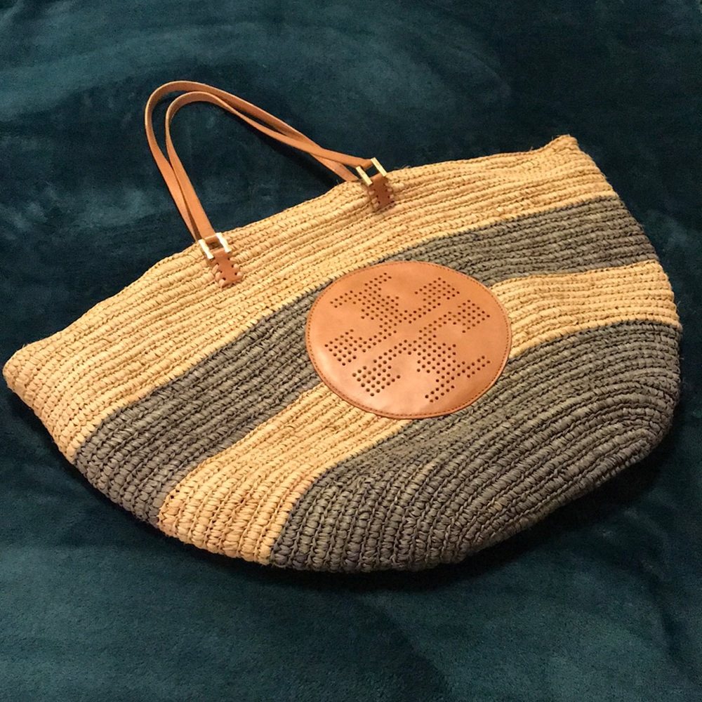 Authentic Tory Burch large straw tote.