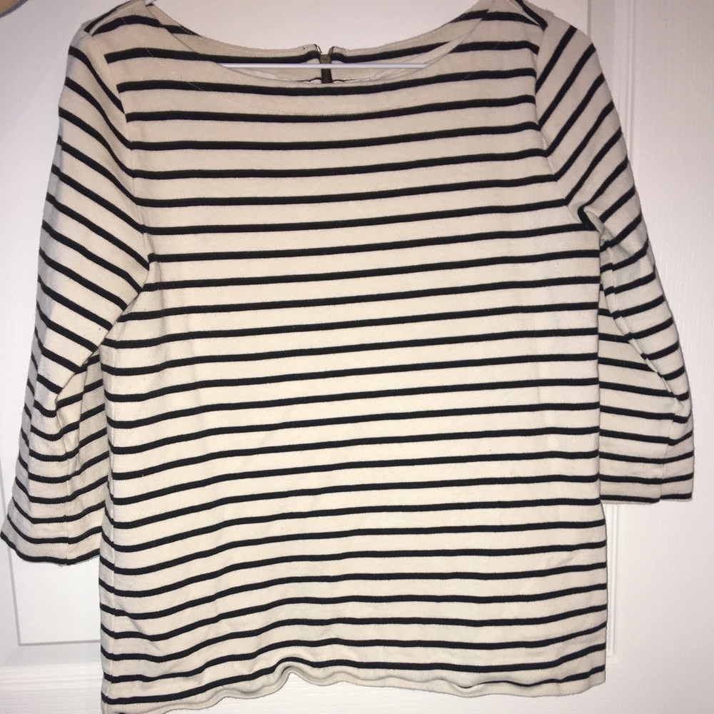 Ann Taylor left striped shirt with zipper back