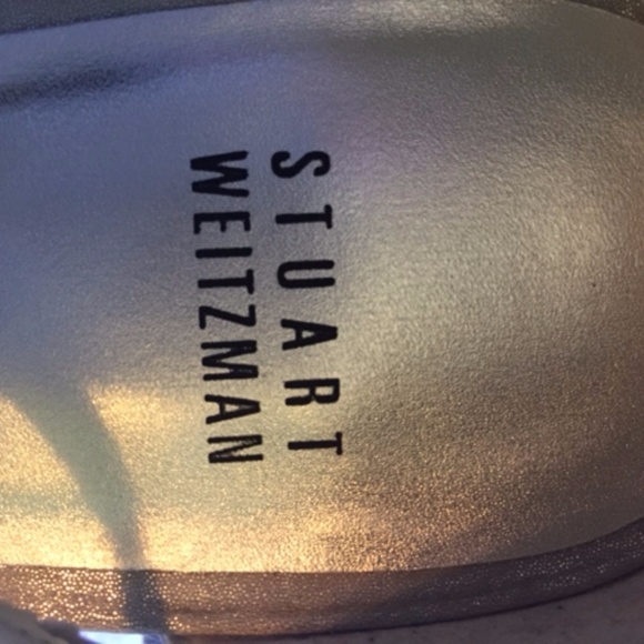 New in Box Stuart Weitzman Heels Chrome Raso - Picture 4 of 7