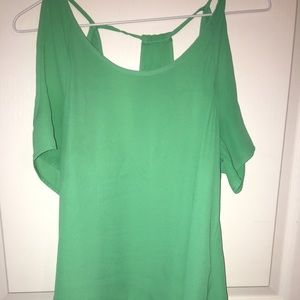 English Rose Green cut out blouse sz S