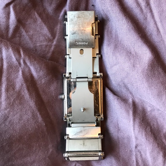 White Leather and Steel Fossil Watch - Picture 2 of 4