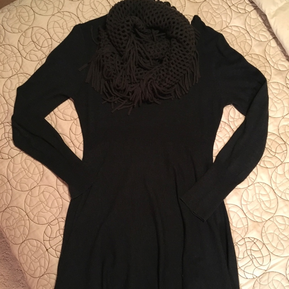 Talk of the Walk sweater dress/top with scarf
