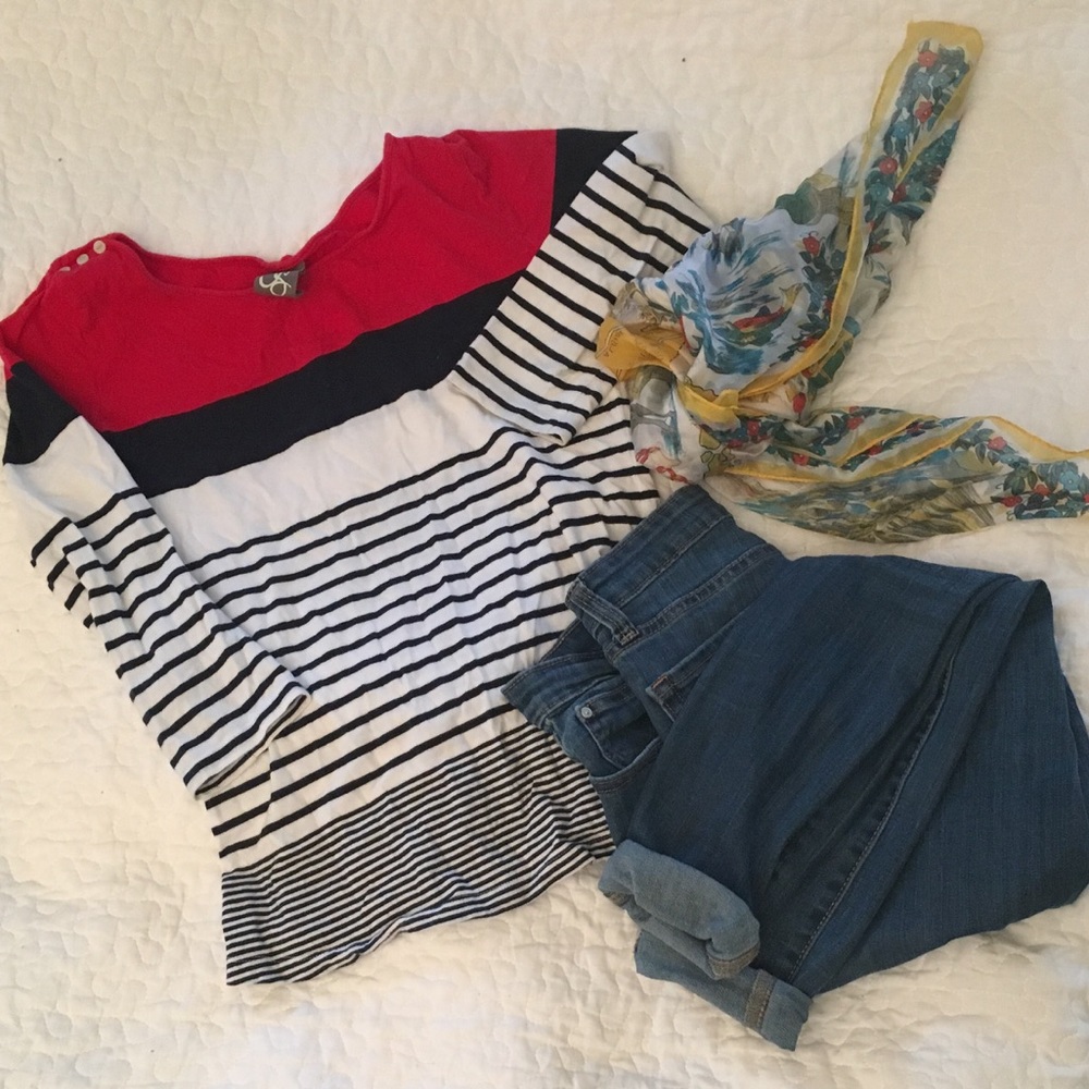 Nautical 3/4 sleeve t-shirt