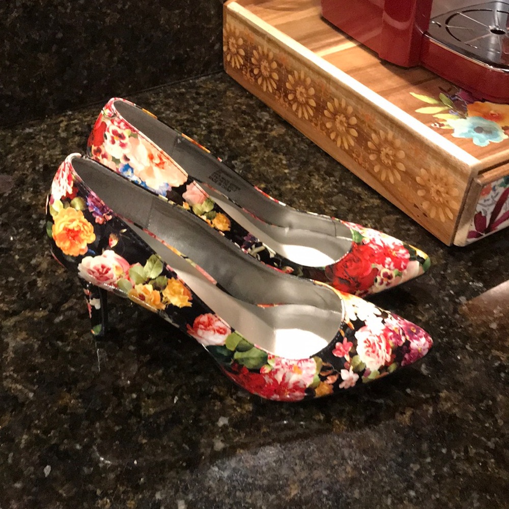Floral dressy heels