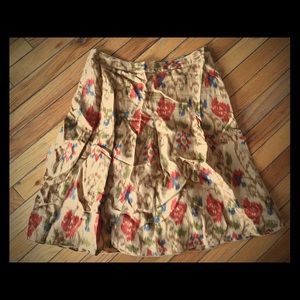Silk skirt with ethnic print