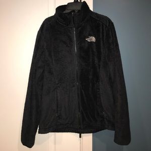 Black fleece North Face zip up jacket