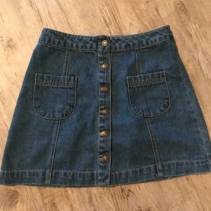 Denim button up skirt