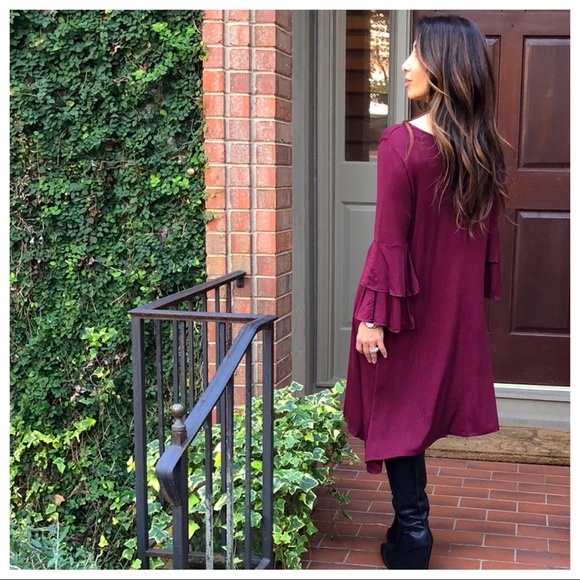 ✨LAST ONE ✨Purple layered bell sleeves dress - Picture 6 of 8