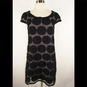 Betsey Johnson black sunflower overlay shift dress