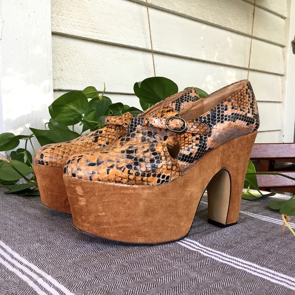 Snakeskin Platform Shoes