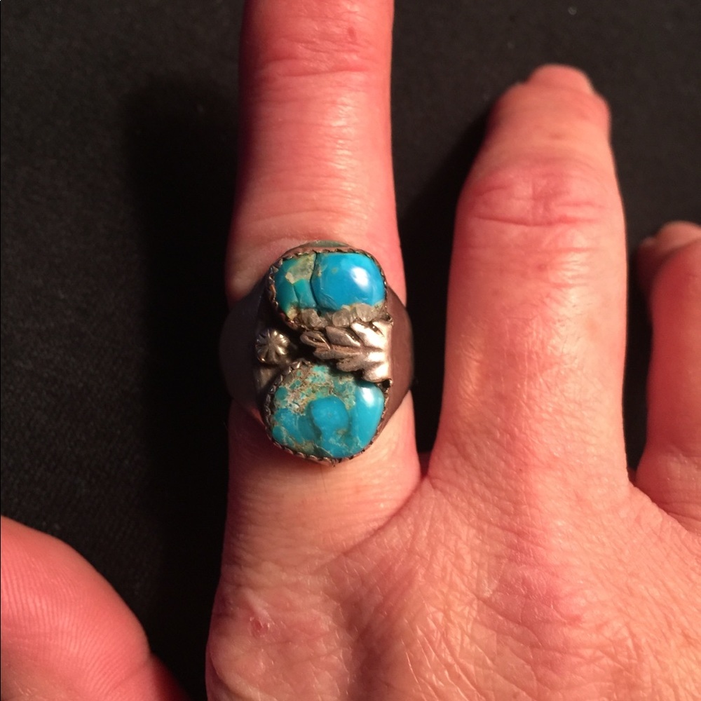 vintage 925 Navajo Turquoise southwestern Ring