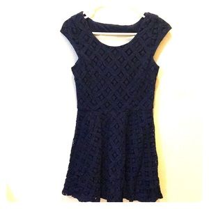 Blue fit and flare dress