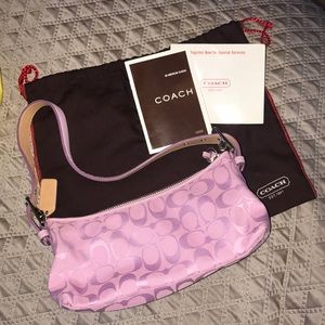 Coach Baby Pink Logo Leather Mini Shoulder Purse