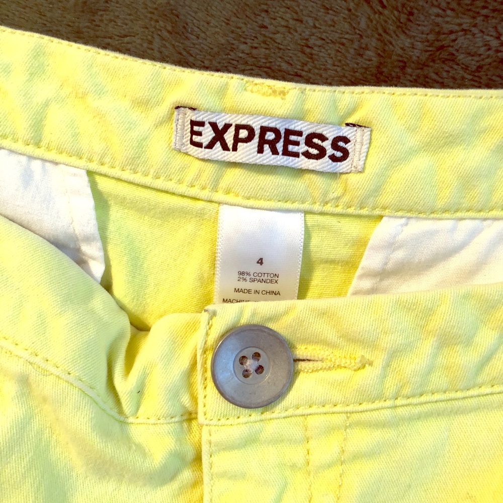 Express yellow shorts