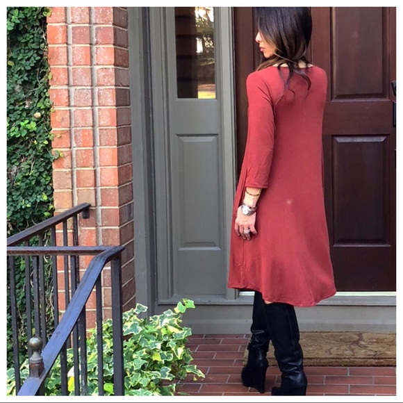 ✨LAST ONE ✨Rust side pocket triple lattice dress - Picture 4 of 8