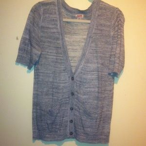 Mossimo supply co. Gray short sleeve cardigan, L