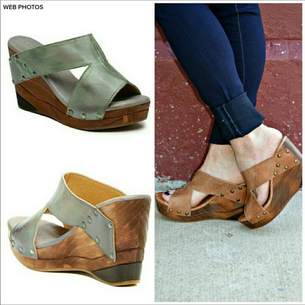BED STU Olea Leather Wedge Clog Sandal