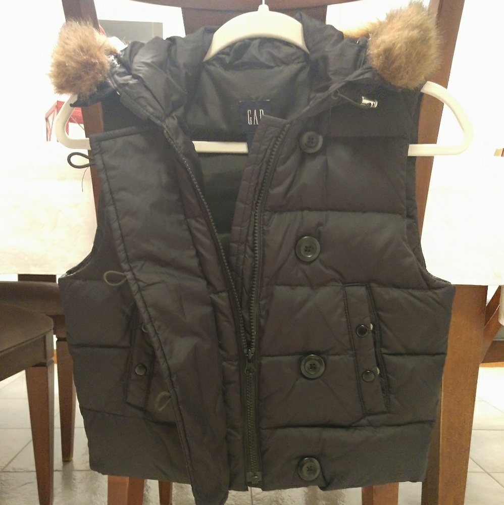 hooded black vest