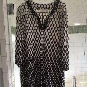 Chico’s black and white dress black jewel neckline