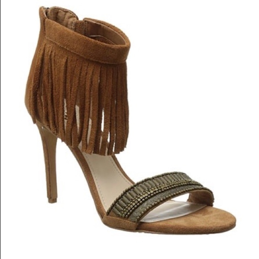 Vince Camuto Brown Fringe Heels