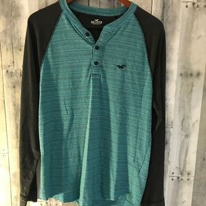 Green Hollister Long Sleeve Henley