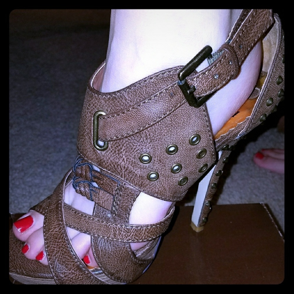 Sexy strappy spiked heels