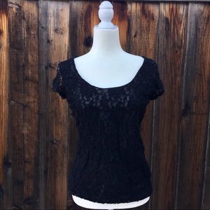 Anne Klein Floral Mesh Shirt