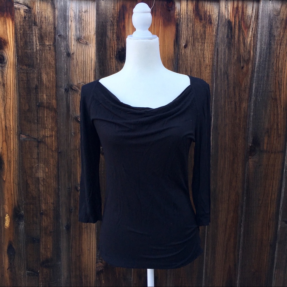 Black Scoop Neck Shirt