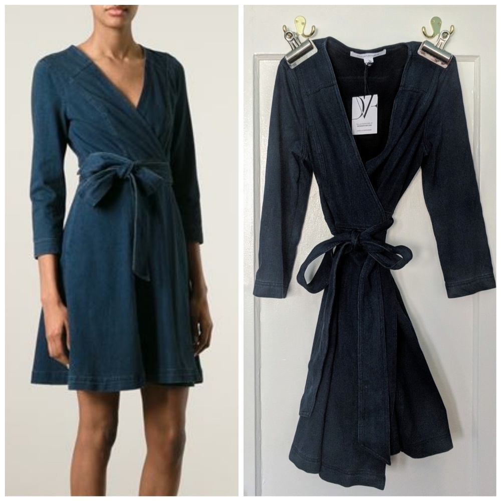DVF 'Christa' Denim Wrap Dress - read description