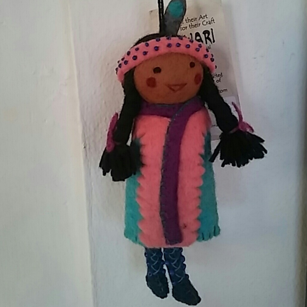 Handmade Newari Mom and Child Christmas Ornament
