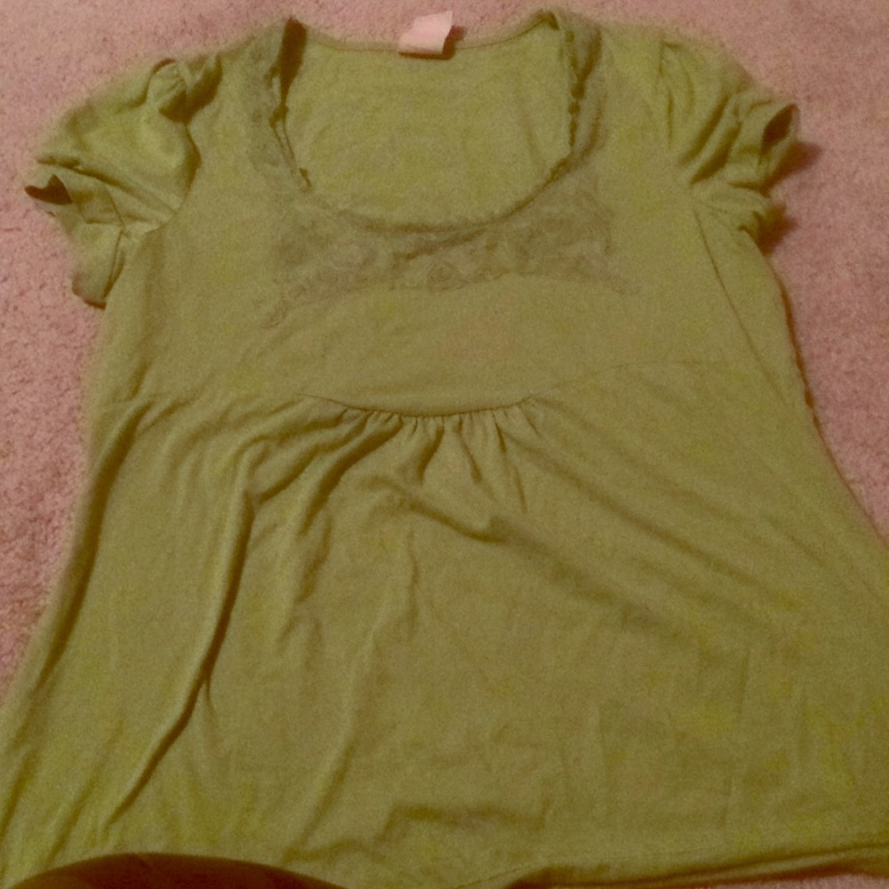 Sage Frilly Lace Top